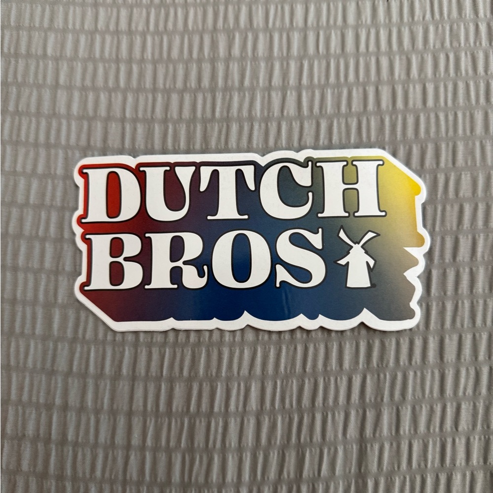 Dutch Bros Red, Blue, and Yellow Sticker